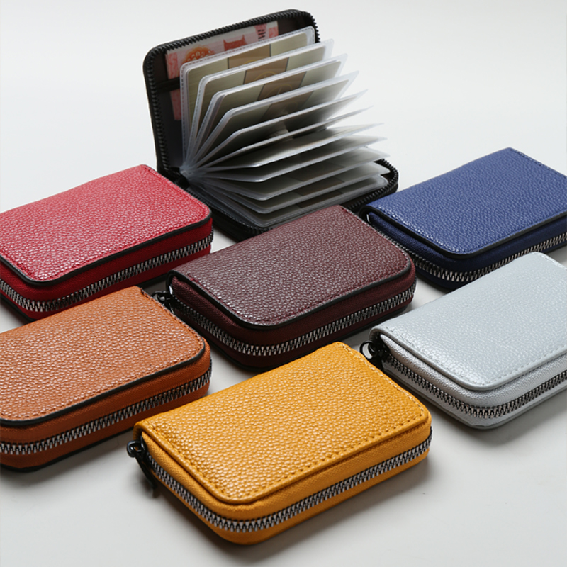 26 Card Slots Large Capacity Small Zipper Ladies Fashion Organ Card Holder Men's Credit Card Bank Card Storage Bag