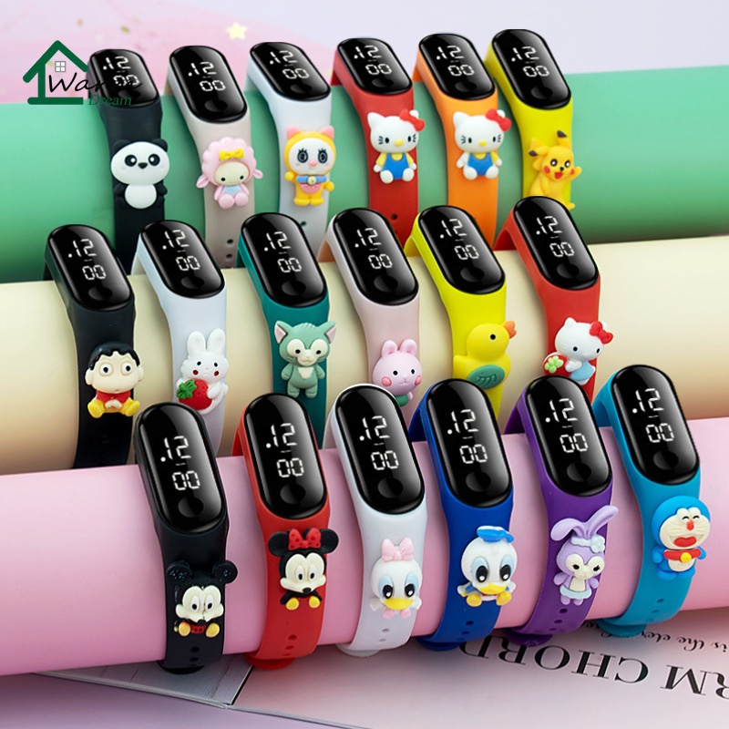 80 Styles Kids Watch Captain America Cartoon Character LED Sport Watch Electronic Watch Spiderman Sport Digital Wrist Waterproof Boys Girls School Children Gift Watch for Kids